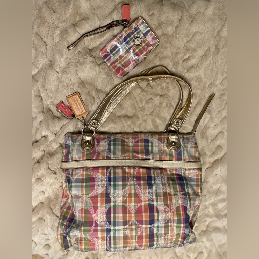 Authentic Coach Poppy Madras Bag 19611
